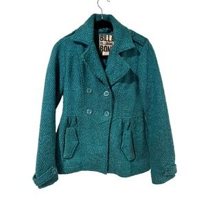 Billabong Wool Blend Teal Blue Peacoat Size Med